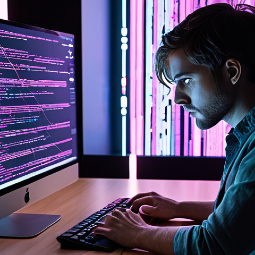 **

A focused AI developer intensely working at a computer, surrounded by glowing lines of code. Multiple screens display different aspects of generative AI for creative content creation: one shows AI-generated art, another displays NLP code for text generation. The overall atmosphere is energetic and creative.

**