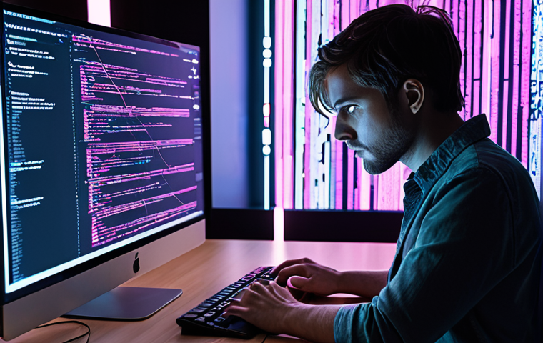 **
A focused AI developer intensely working at a computer, surrounded by glowing lines of code. Multiple screens display different aspects of generative AI for creative content creation: one shows AI-generated art, another displays NLP code for text generation. The overall atmosphere is energetic and creative.
**