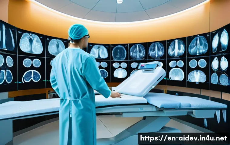 AI 개발 프로젝트 사례 - **Prompt: "A futuristic hospital scene where a diverse team of medical professionals, wearing clean,...